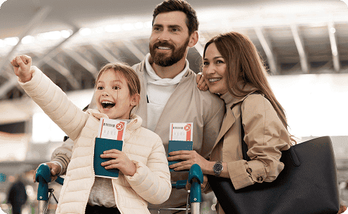 Family ready to travel